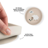 Done By Deer tiny farm silikonski stick&stay tanjir, bež