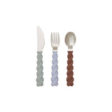 Oyoy pribor za jelo, pale mint/chocolate/ice blue.
