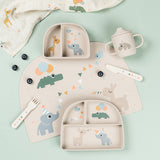 Done By Deer celebration silikonska šolja sa dve ručke, bež