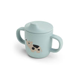 Done By Deer silicone spout cup 2-handle tiny farm, blue