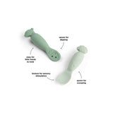 Done By Deer tiny farm silikonske kašike 2 kom, zeleno