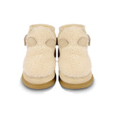 Donsje roumi cipele polarni medved, off white curly faux fur