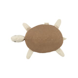 Nobodinoz embroidered turtle cushion in washed cotton wabi-sabi