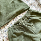 Maison D'ete puff shorts, moss green