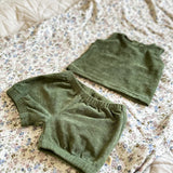 Maison D'ete puff shorts, moss green