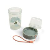 Done By Deer to go 2 way snack container L croco, green