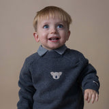 Donsje sibbe merino wool sweater koala, cloudy grey melange
