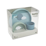 Done By Deer silicone dinner set happy clouds, blue