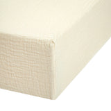 Nobodinoz baby fitted sheet in washed double muslin wabi-sabi natural