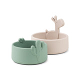 Done By Deer silicone bowl set 2 pcs lalee, sand/green