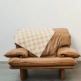  Binibamba camel chequerboard merino blanket