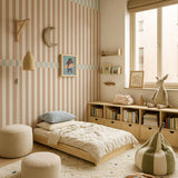 Dekornik wallpaper nostalgia vintage stripes, brown/blue