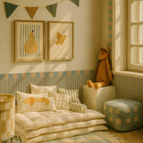 Dekornik border slim stripes, beige/blue