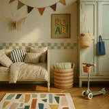 Dekornik border slim stripes, cream/green