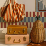 Dekornik bordura nostalgia pruge, beige/red