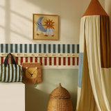 Dekornik bordura nostalgia pruge, green/blue