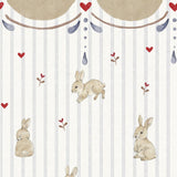 Dekornik tapeta sa ornamentima rabbits hearts