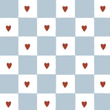 Dekornik tapeta french hearts check