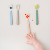 Done By Deer foodie easy grip baby spoon 3 pack, sand