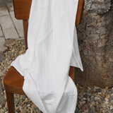 Maison D'ete muslin blanket, boho garden/milk white