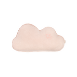 Nobodinoz cloud cushion L1N0 in washed French linen - Bird embroidery, mauve pink