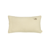 Nobodinoz embroidered rectangular cushion L1N0 in washed French linen, green tea