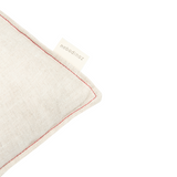 Nobodinoz embroidered rectangular cushion L1N0 in washed French linen, greige