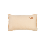 Nobodinoz embroidered rectangular cushion L1N0 in washed French linen, sand