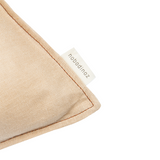 Nobodinoz embroidered rectangular cushion L1N0 in washed French linen, sand