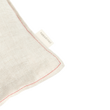 Nobodinoz embroidered square cushion L1N0 in washed French linen, greige