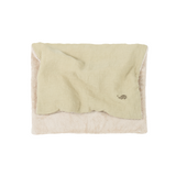 Nobodinoz mbroidered winter blanket L1N0 in French linen, green tea