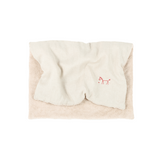 Nobodinoz mbroidered winter blanket L1N0 in French linen, griege