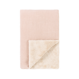 Nobodinoz mbroidered winter blanket L1N0 in French linen,  mauve pink