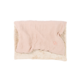 Nobodinoz mbroidered winter blanket L1N0 in French linen,  mauve pink