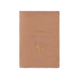 Nobodinoz mbroidered winter blanket L1N0 in French linen, noisette