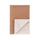 Nobodinoz mbroidered winter blanket L1N0 in French linen, noisette