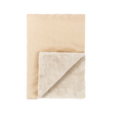 Nobodinoz mbroidered winter blanket L1N0 in French linen, sand