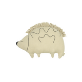 Nobodinoz cushion in washed French linen L1N0 - Enzo the hedgehog, green tea