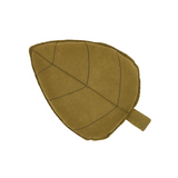 Nobodinoz leaf cushion L1N0 in French linen, moss green