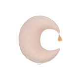 Nobodinoz moon cushion L1N0 in washed French linen, mauve pink