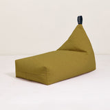 Nobodinoz quilted bean bag L1N0 in washed organic cotton, moss green