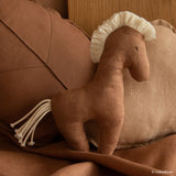 Nobodinoz horse rattle L1N0 in French linen, noisette