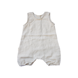 Maison D'ete linen sleeveless romper, butter cream