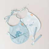 Done By Deer tiny pocket bib 2 pack elphee, blue