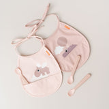 Done By Deer tiny pocket bib 2 pack happy clouds, powder