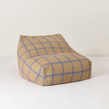 Nobodinoz armchair beanbag Vibes, brown blue windowpane