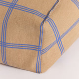 Nobodinoz armchair beanbag Vibes, brown blue windowpane