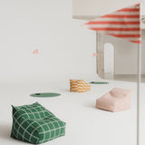 Nobodinoz armchair beanbag Vibes, pink red grid