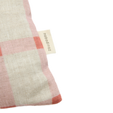 Nobodinoz rectangular cushion in French linen Vibes M, pink windowpane tulips