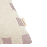 Nobodinoz square cushion in French linen Vibes, lilac checks flowers